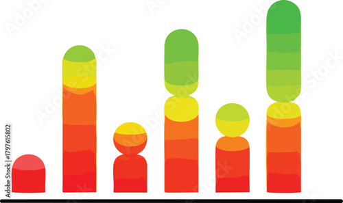 Abstract People Chart Colorful, Conceptual Business and Data Visualization
