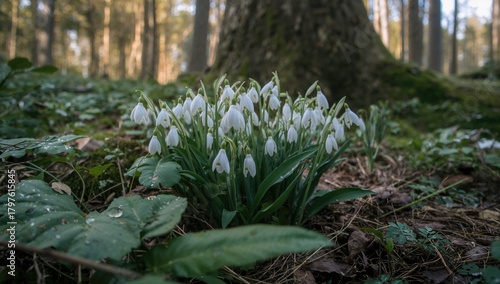 White snowdrop flowers repr...