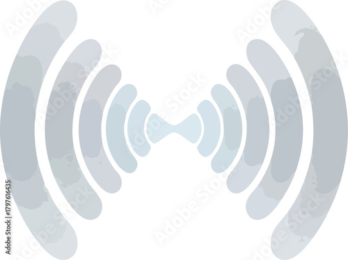 Echo Wave Icon Abstract Light Blue Gradient Illustration of Sound Waves