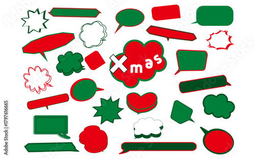 吹き出し素材セット・クリスマスのイメージ配色