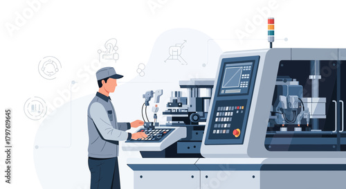 Automation specialist overseeing the modern manufacturing process with advanced machinery