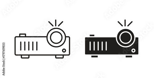 Multimedia projector icon. Symbol, logo illustration. graphic icon set