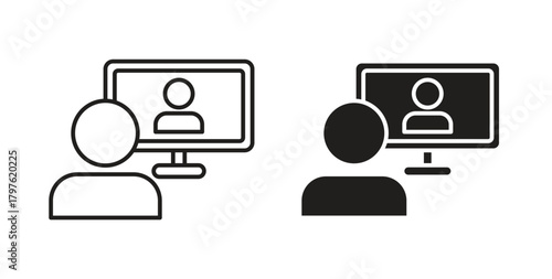 Online coaching icon. Symbol, logo illustration. graphic icon set