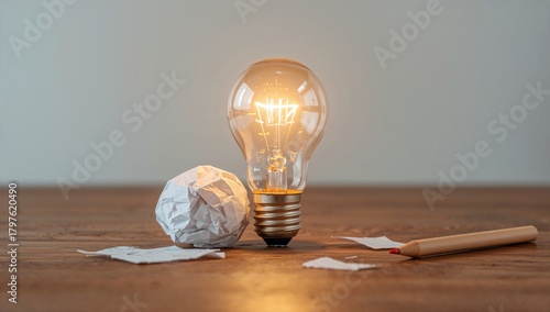 An illuminated LED bulb enc...