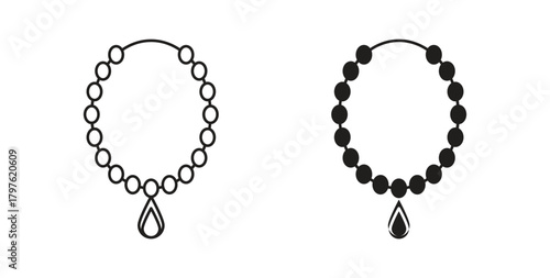 Pearl necklace icon. Symbol, logo illustration. graphic icon set