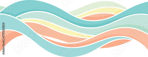 Abstract Wave Pattern in Pastel Colors A Serene and Calming Design