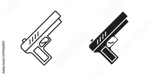 Pistol icon. Symbol, logo illustration. graphic icon set