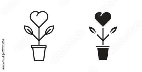 Plant heart icon. Symbol, logo illustration. graphic icon set