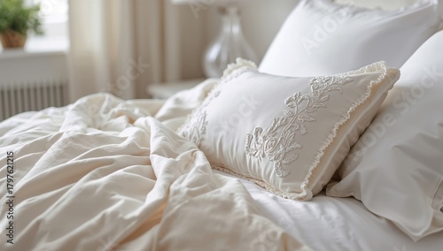 White Pillow and Blanket Ar...