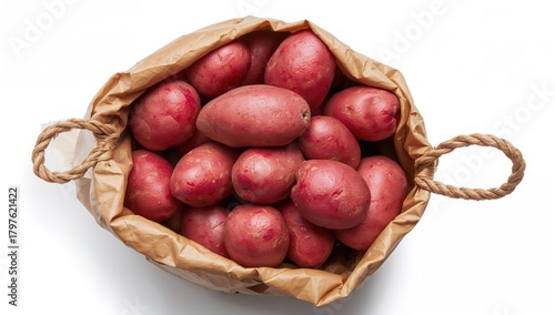 Ripe potatoes in a bag agai...