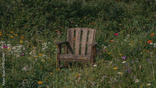 Wooden Bench surrounded by ...