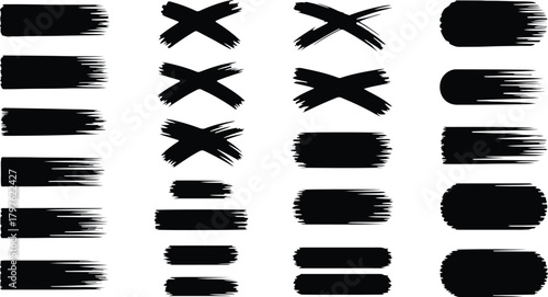 Great Creative Grunge Box – Paint Texture, Brushstrokes, Spray Splashes, Highlighters & Underline Stencils for Posters, Streetwear, Album Art & UI Design — Vector Illustration