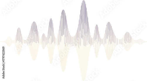 Abstract Waveform Illustration with Dynamic Peaks and Reflections
