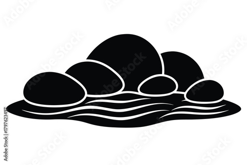 river stones vector icon silhouette