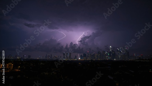 Thunderstorm Lightning Over...