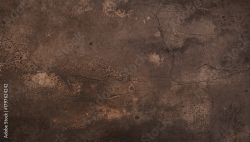 Rustic brown cement wall wi...