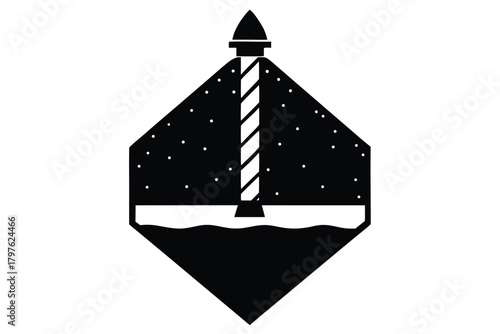 north pole sign vector icon silhouette