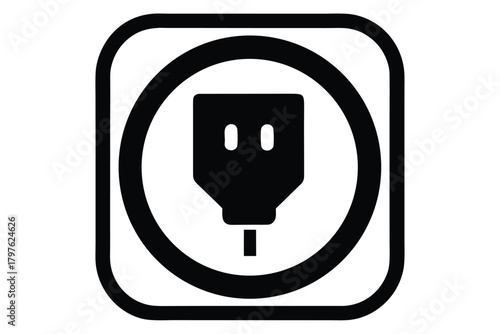 power socket vector icon silhouette