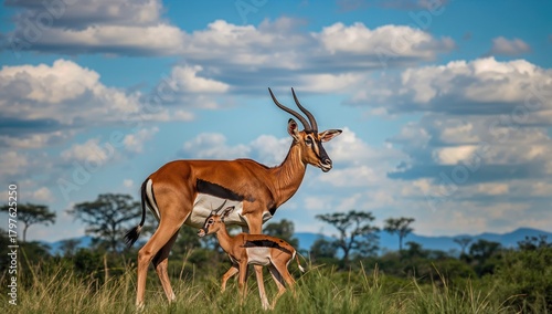 Mother and baby Eudorcas th...