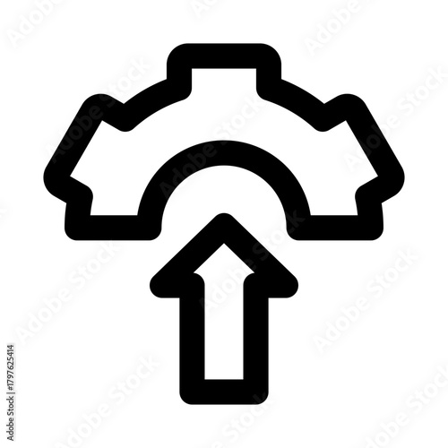 Upgrade Professional Line Icon. Modern vector illustration representing software updates, system improvement, and digital enhancement processes.