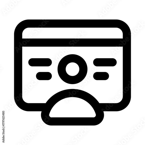 Web Developer Professional Line Icon. Modern vector illustration representing website creation, coding workflow, and online development tasks.