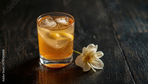A glass of iced lemon tea o...