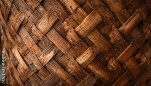 Wooden wicker basket textur...