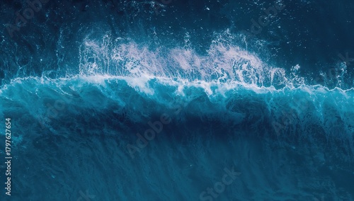 Aerial view of ocean waves,...