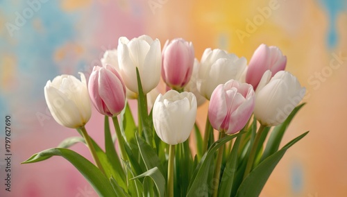 White and pink tulips again...