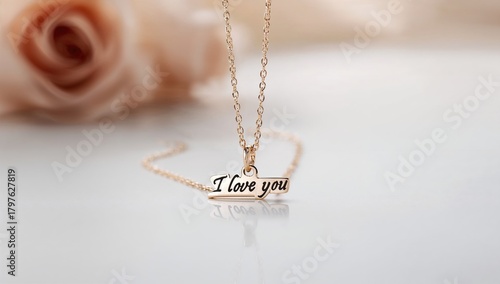 Metal Necklace with I Love ...