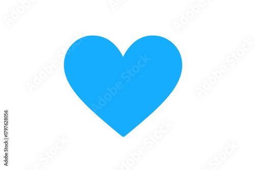 Simple blue heart shape icon symbolizing love romance health and social media likes