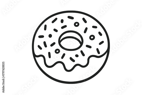 Delicious sweet glazed donut topped with colorful sprinkles, a popular pastry treat