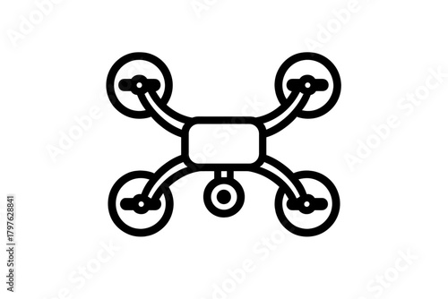 Modern quadcopter drone used for aerial photography and remote surveillance technology