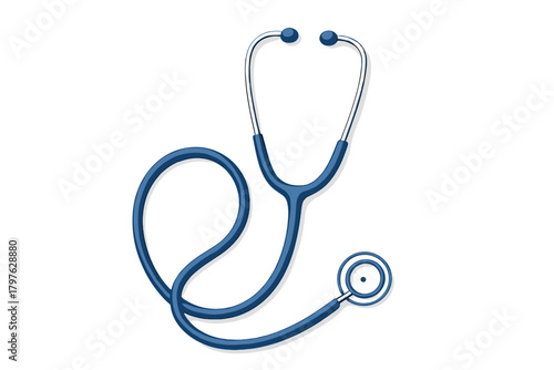 Blue stethoscope instrument used by medical professionals for healthcare diagnostics