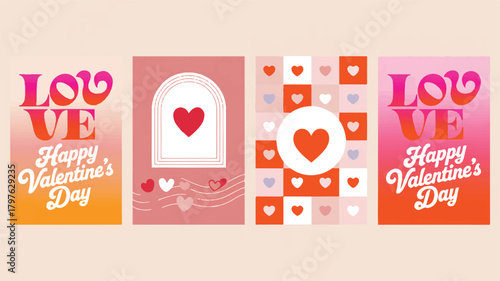 Valentine's Day Greeting Cards A collection of festive designs for expressing love and affection, perfect for celebrations
