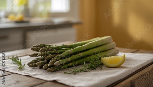 Bunch of asparagus displaye...