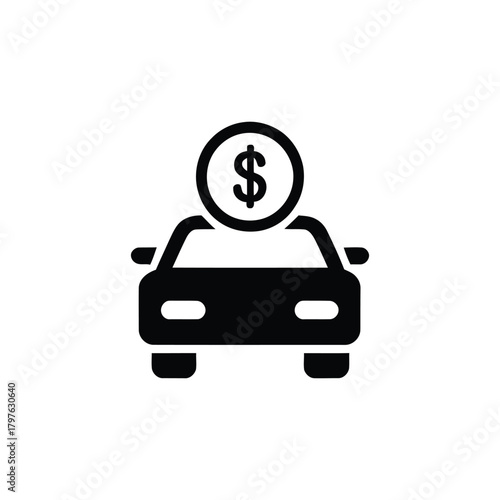 Car financial cost icon representing vehicle expenses and auto finance