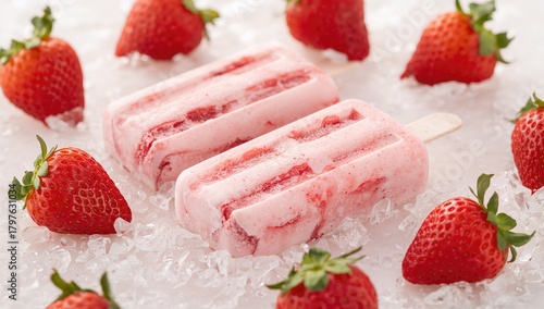 Strawberry ice cream bars w...