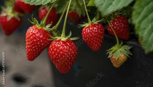 Close-up of ripe red strawb...