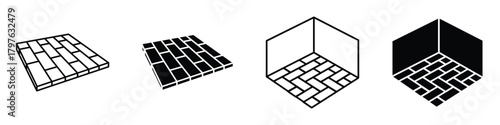 Floor icon in linear and clipart style pack on white background.