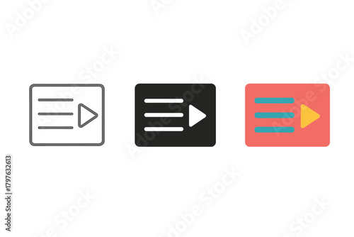 Three icons of a red, black and white arrow pointing to the right. The arrow is the main focus of the image