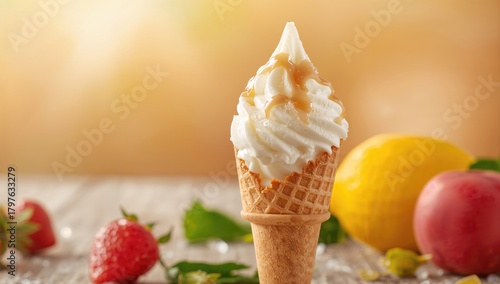 Vanilla gelato served in a ...