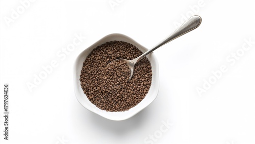 Chia seeds in a bowl with a...
