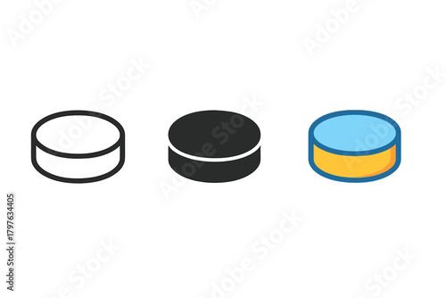 Three different colored circles are shown, with the middle one being black. The circles are all different sizes and are drawn in black and white