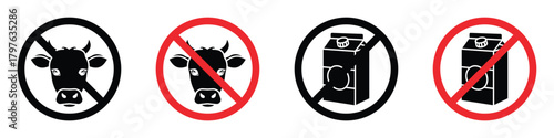 no lactose icon in linear and clipart style pack on white background.