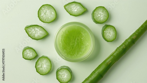 Green aloe gel accompanied ...