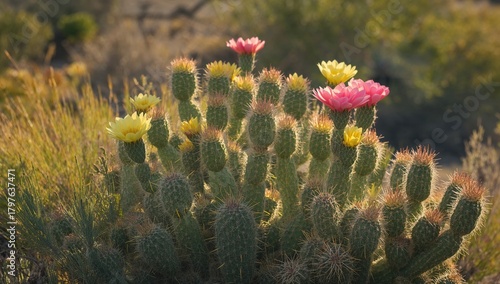 Prickly Cacti Desert Flower...