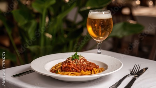 Newly prepared pasta Bologn...