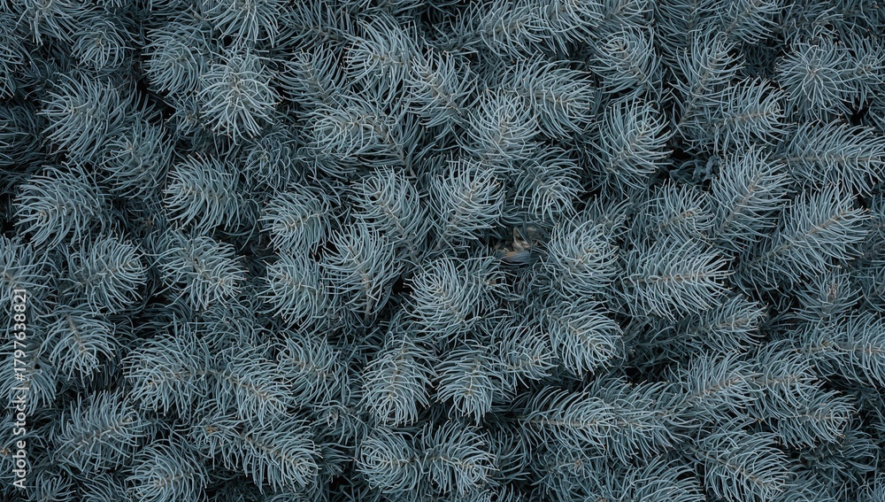 Obraz premium Close-up of white spruce needles, showcasing intricate needle texture, seasonal change