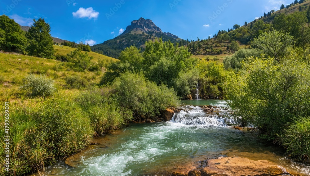 Fototapeta premium San Miguel waterfall, natural boundary between valleys, erosion risk